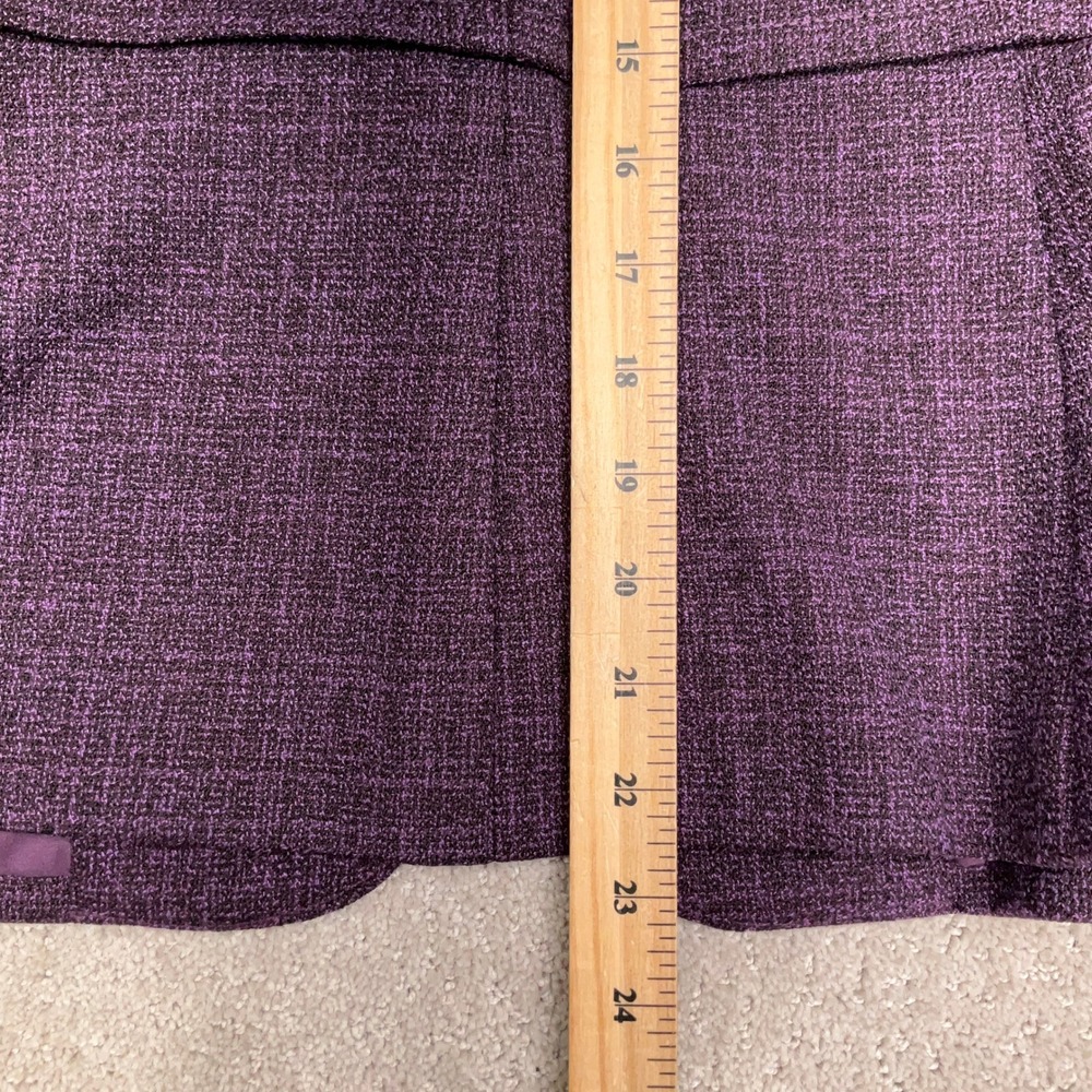 Kay Unger NY Skirt Suit Womens Jacket 10 Skirt 12 Purple‎ Black Woven Career 2pc - Picture 9 of 16